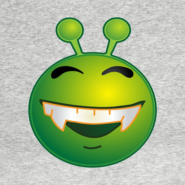 Funny Alien Monster ET Extraterrestrial Martian Green Man Emoji for Women, Men and Kids 6 by PatrioTEEism